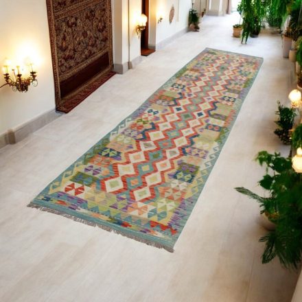 Afghan Kelim runner rug 82x405 hand woven Kilim rug