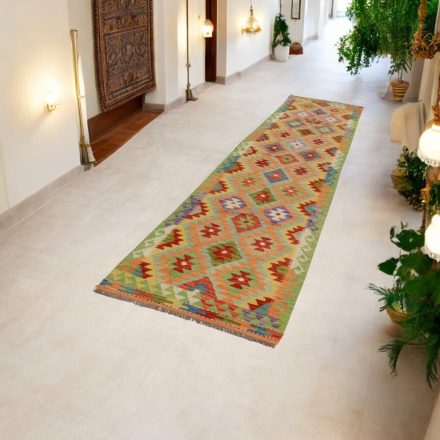 Ethnic Kilim runner rug Chobi 85x384 hand woven afghan rug