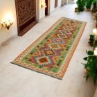 Maimana Kilim runner rug 84x302 hand woven afghan wool Kilim