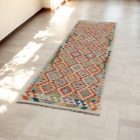 Chobi Kilim runner rug 89x293 hand woven wool Kilim