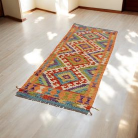 Afghan Kilim runner Chobi 67x192 hand woven Kilim rug