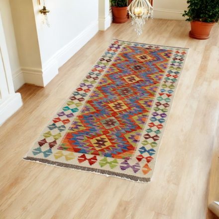 Maimana Kilim runner rug 73x198 hand woven afghan wool Kelim