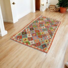 Kilim runner rug Chobi 86x193 afghan hand woven Kilim