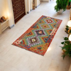 Kilim runner rug Chobi 65x191 afghan hand woven Kilim