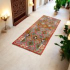 Ethnic Kilim runner rug 63x202 hand woven afghan rug