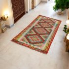 Wool Kilim runner rug Chobi 83x202 hand woven afghan Kilim rug