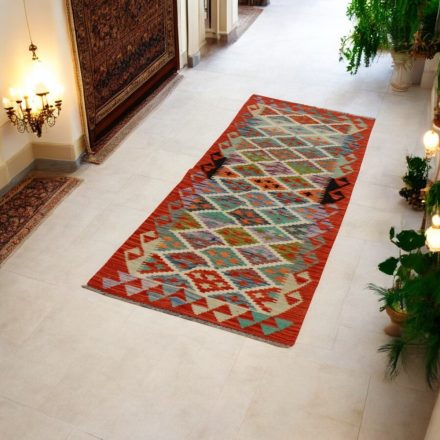 Afghan hand woven Kelim runner rug 66x200 Afghan wool Kilim rug