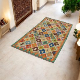 Kilim runner rug Chobi 82x188 afghan hand woven Kilim