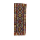 Afghan hand woven Kilim runner rug Chobi 80x207 Afghan wool Kilim rug