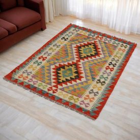 Afghan hand woven Kilim Chobi 82x118 Afghan wool Kilim rug