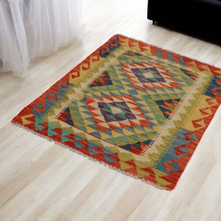 Maimana Kilim rug 82x112 hand woven afghan wool Kelim