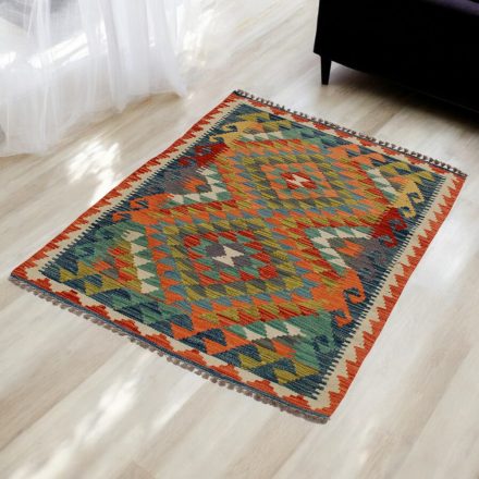 Maimana Kilim rug 84x124 hand woven afghan wool Kelim