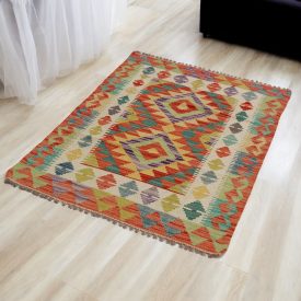 Wool Kilim rug Chobi 84x124 hand woven afghan Kilim rug