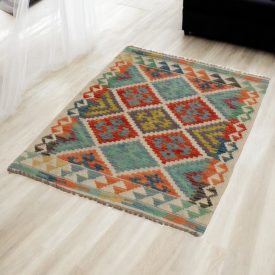 Maimana Kilim rug 80x125 hand woven afghan wool Kilim