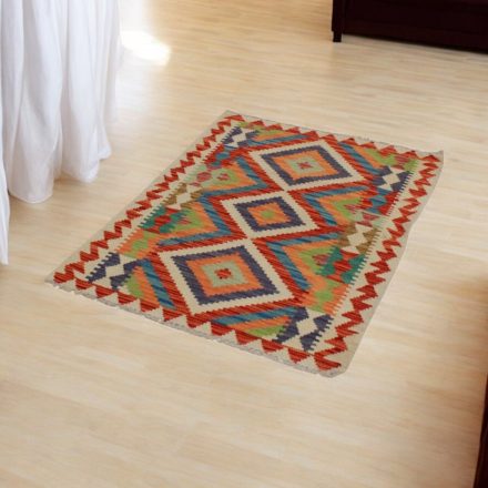 Maimana Kilim rug 89x118 hand woven afghan wool Kelim