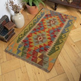 Authentic hand-woven ethnic Kilim rug 61x96 cm