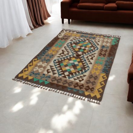 Maimana Kilim rug 101x155 hand woven afghan wool Kelim