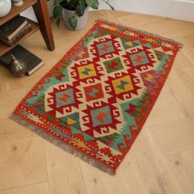 Afghan wool Chobi Kilim rug 61x91 cm