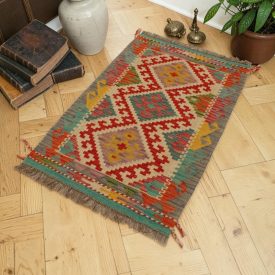 Hand woven wool Chobi Kilim rug 59x91 cm