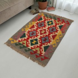 Authentic Afghan wool Kilim rug 66x93 cm