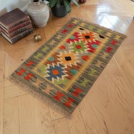 Hand woven Maimana Kilim rug 58x90 cm