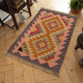 Hand woven wool Kilim rug 59x92 cm
