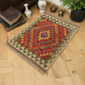 Hand woven Afghan wool Kilim rug 62x82 cm