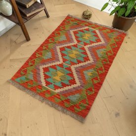 Hand woven ethnic wool Kilim rug 59x89 cm