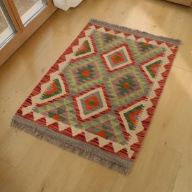 Authentic hand-woven Kilim rug 62x88 cm