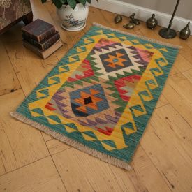 Hand woven ethnic Chobi Kilim rug 60x86 cm