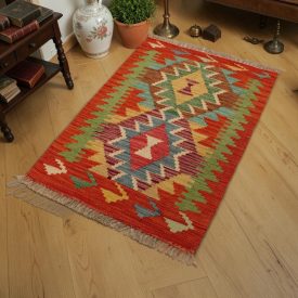 Authentic hand-woven Afghan Kilim rug 60x92 cm