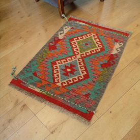 Hand woven Afghan wool Kilim rug 63x90 cm