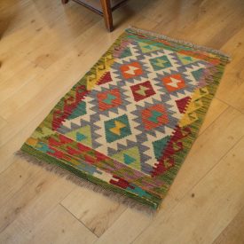 Hand woven ethnic Maimana Kilim rug 56x87 cm