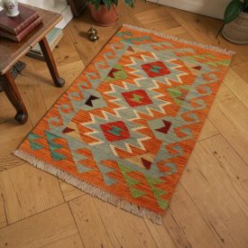 Hand woven ethnic Kilim rug 60x87 cm