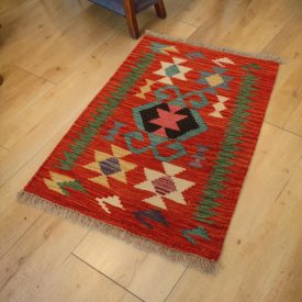 Hand woven ethnic Chobi Kilim rug 60x91 cm
