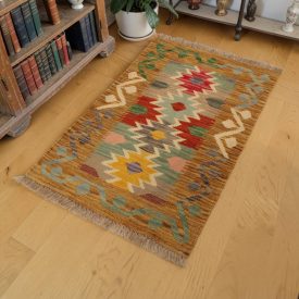 Hand woven wool Kilim rug 59x91 cm