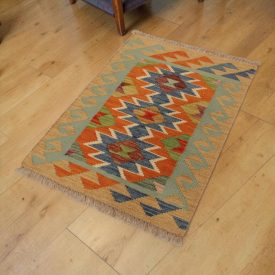 Hand woven ethnic Chobi Kilim rug 63x88 cm