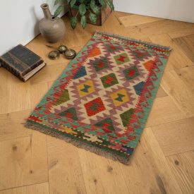 Authentic hand-woven ethnic Kilim rug 65x97 cm