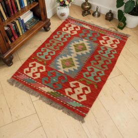 Hand woven wool Chobi Kilim rug 62x85 cm