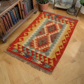 Afghan wool Maimana Kilim rug 64x96 cm