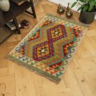 Hand woven ethnic Maimana Kilim rug 63x84 cm