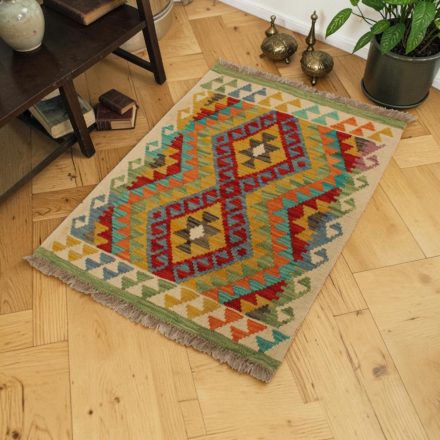 Hand woven ethnic Maimana Kilim rug 63x84 cm