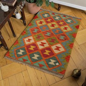 Hand woven Afghan Chobi Kilim rug 65x95 cm
