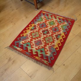 Hand woven ethnic wool Chobi Kilim rug 62x87 cm