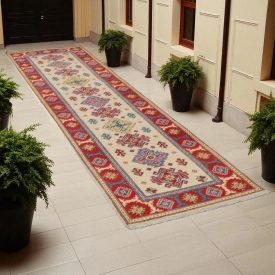 Kazak runner carpet 83x300 handmade afghan rug for hallway