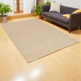 Thick wool rug 197x305 plain living room carpet