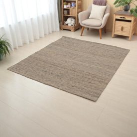 Thick wool rug 170x187 plain living room carpet