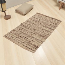 Thick wool rug 90x157 plain living room carpet