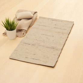 Thick wool rug 60x107 plain living room carpet