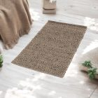 Thick wool rug 70x134 plain living room carpet